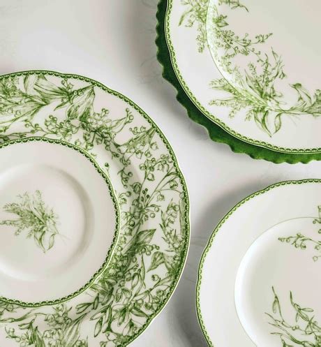 dior dinner plate green new lily of the valley|Green New Lily of the Valley Dinner Plate .